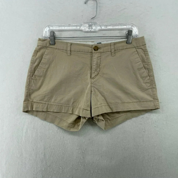 Old Navy Shorts Women's Sz 4 Brown Chino Khaki Mid-Rise Pockets Mini Shorts∫ ˜. - Picture 1 of 11